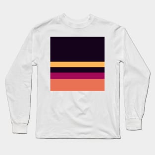 A gentle alliance of Almost Black, Dark Fuchsia, Faded Red, Light Red Ochre and Butterscotch stripes. Long Sleeve T-Shirt